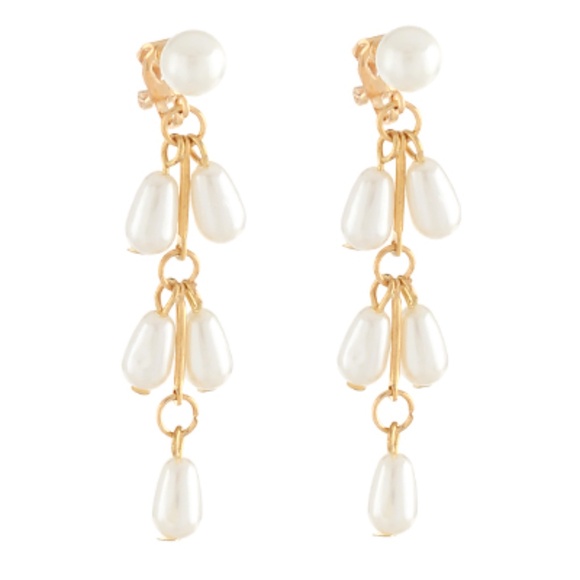 Byzantine Pearl Chandelier Clip Earrings - Picture 1 of 1